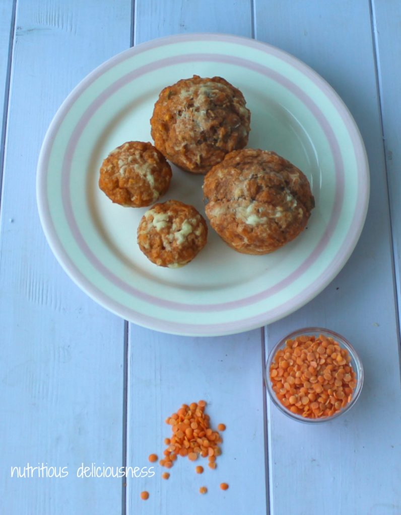 Savoury Cheesy Lentil Muffins Nutritious Deliciousness