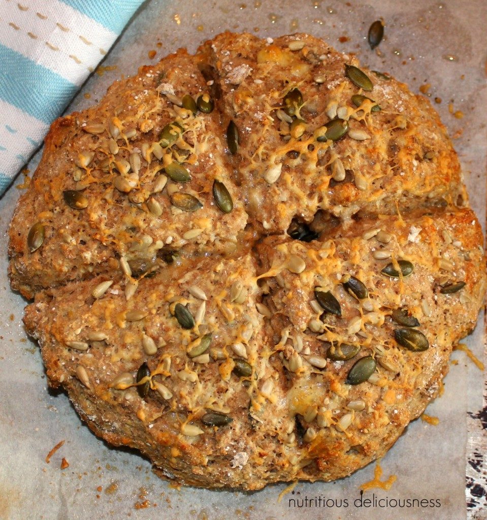 Spelt Seeded Buttermilk Soda bread on a baking tray