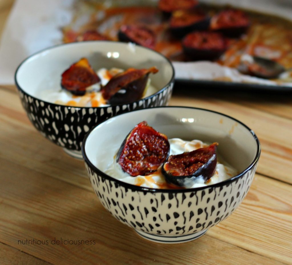 honey orange roasted figs with natural Greek yogurt
