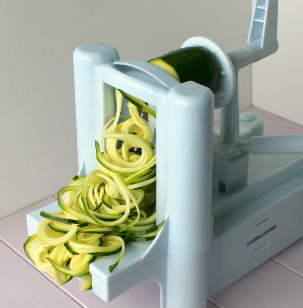 Spiraliser with courgette.