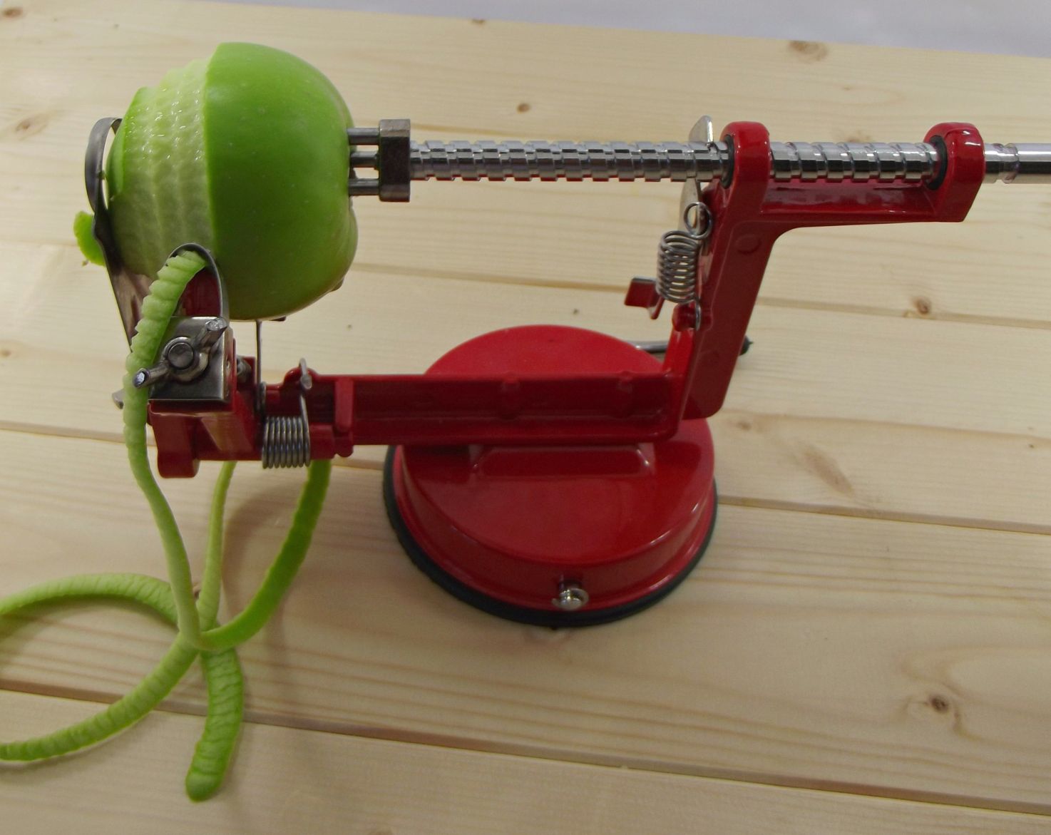 Apple Peeler with apple.