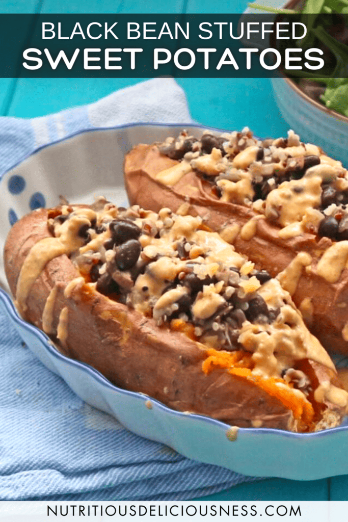 Vegan Black Bean Stuffed Sweet Potatoes pin