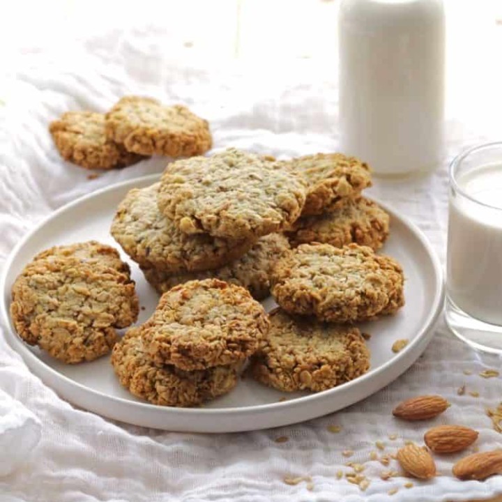 Vegan Almond Milk Flaxseed Oat Cookies Nutritious Deliciousness