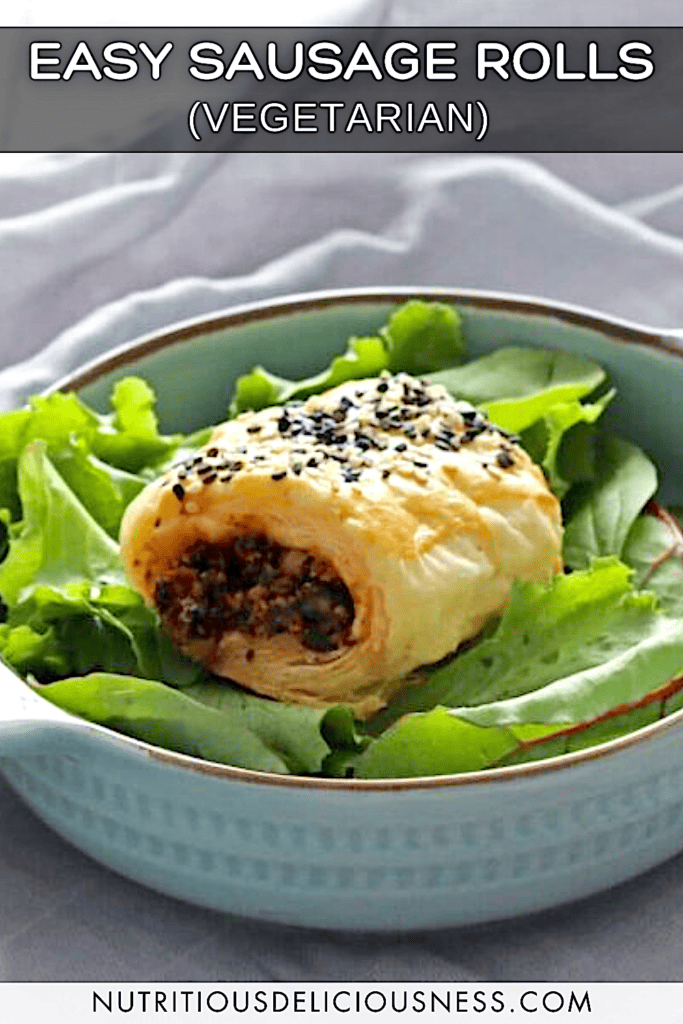 Easy Mushroom and Nut Vegetarian Sausage Rolls pin