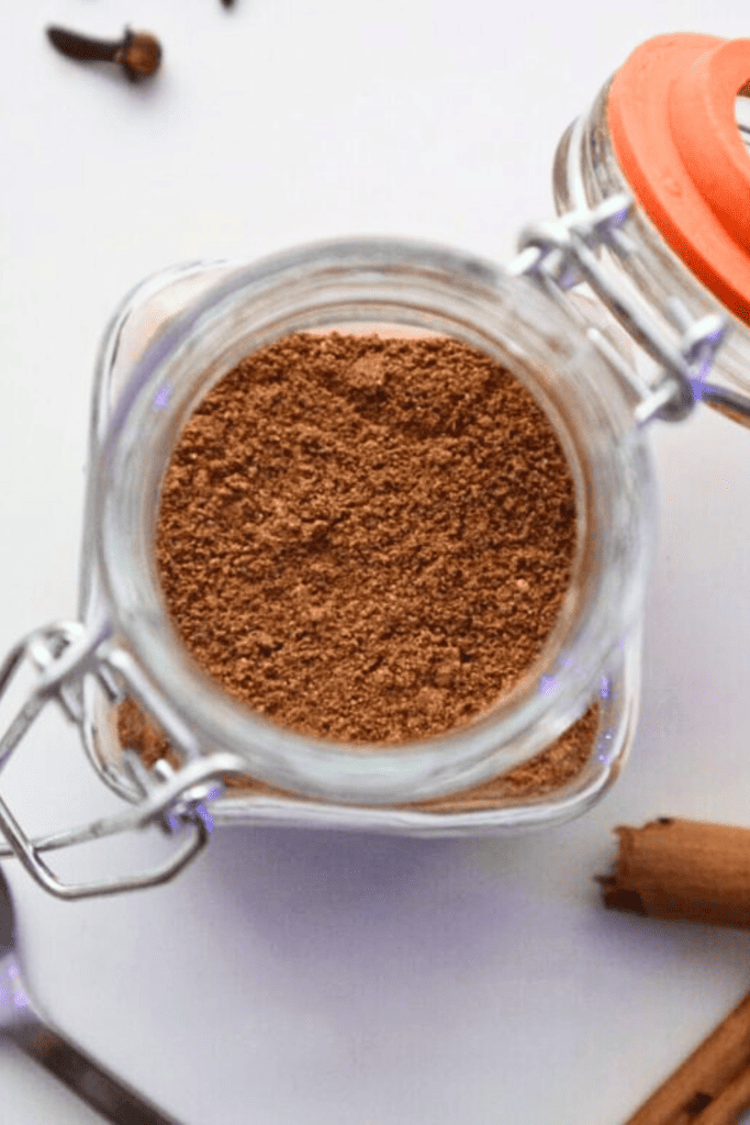 gingerbread spice mix in open jar