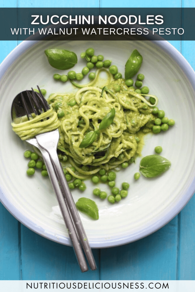 Zucchini with Walnut Watercress Pesto pin