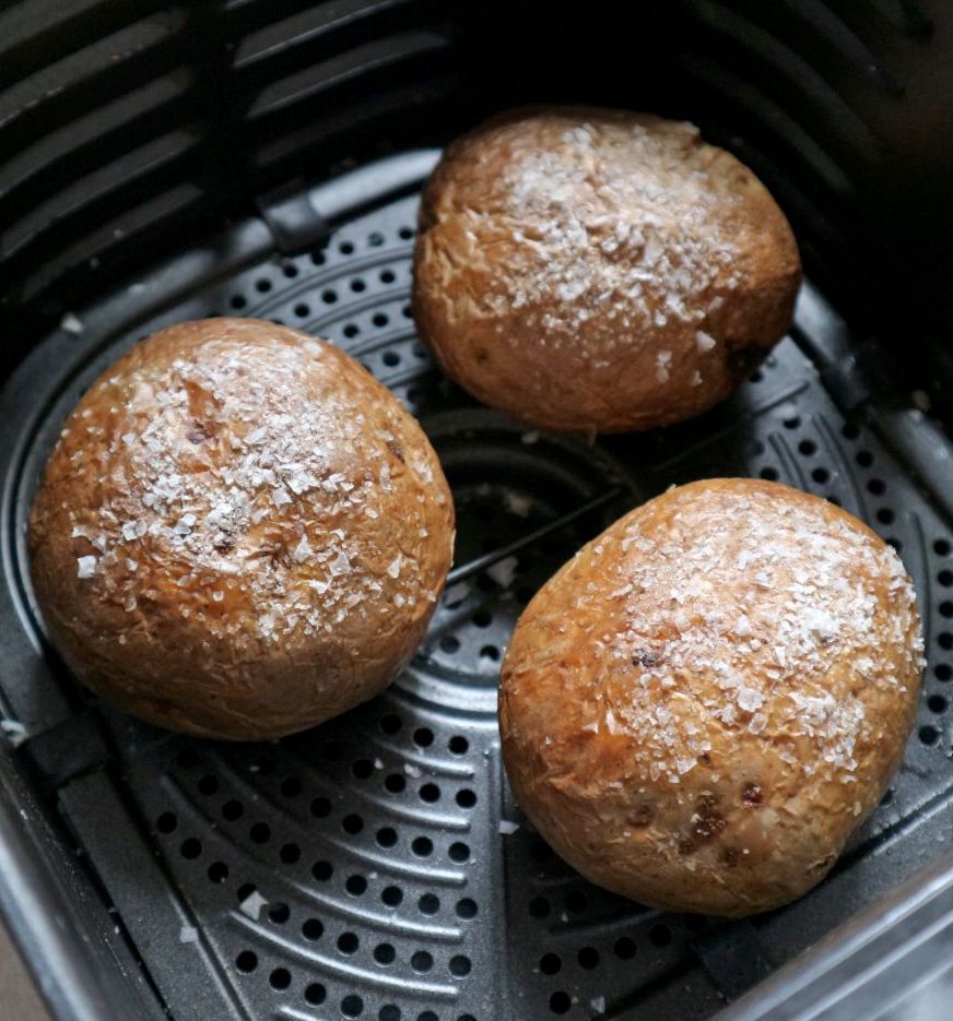 Air Fryer Baked Potatoes with Crispy Skins