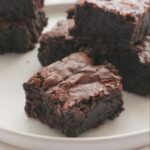 Double Chocolate Gluten free Brownies on a plate.