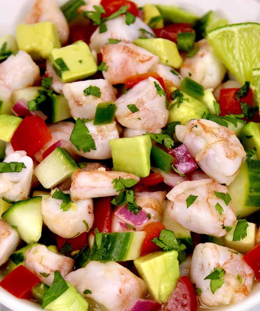 closeup of Shrimp Ceviche