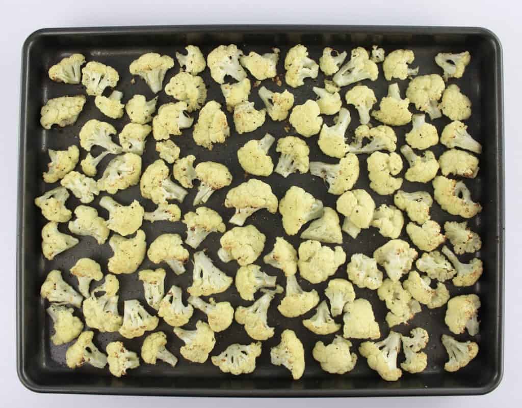 Roasted Cauliflower on baking sheet