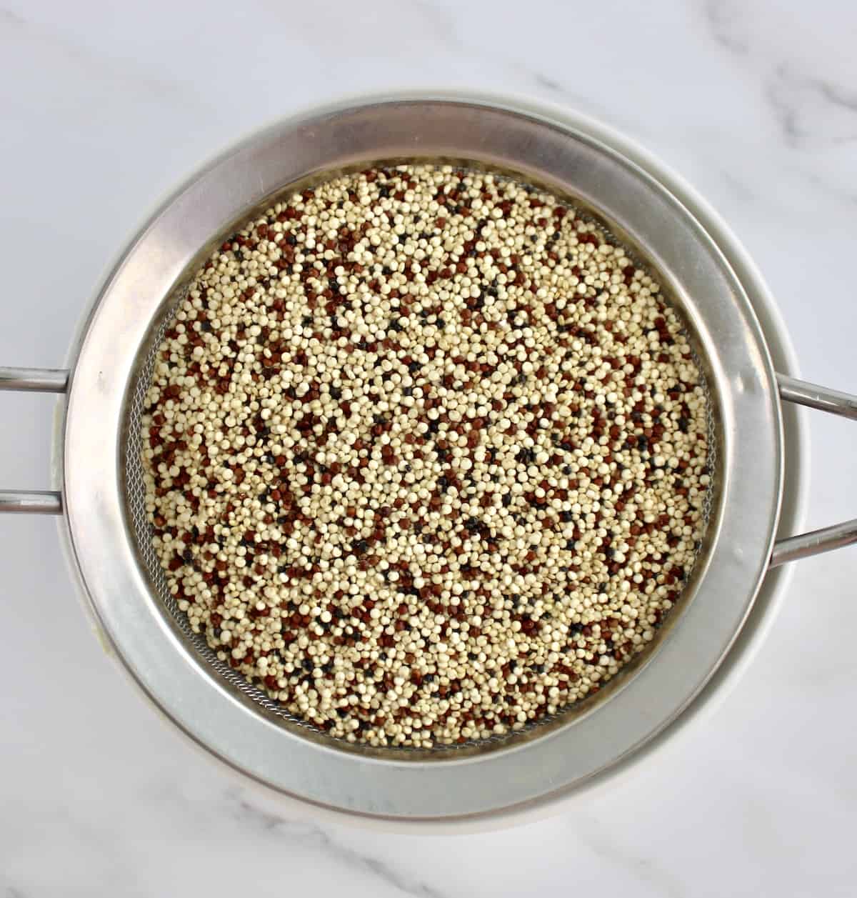 quinoa in strainer