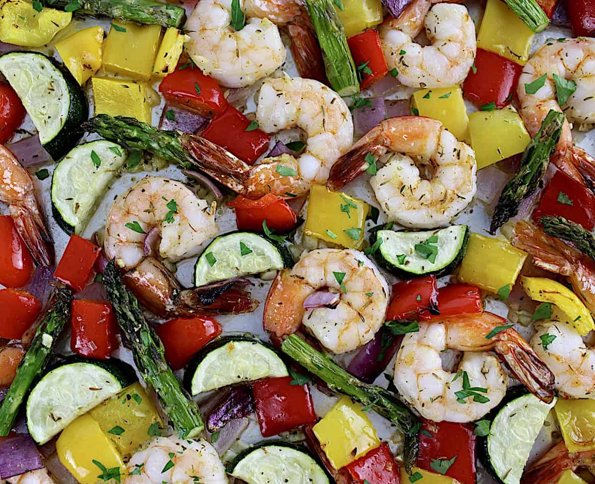 Sheet Pan Shrimp and Veggies - Nourish and Fete