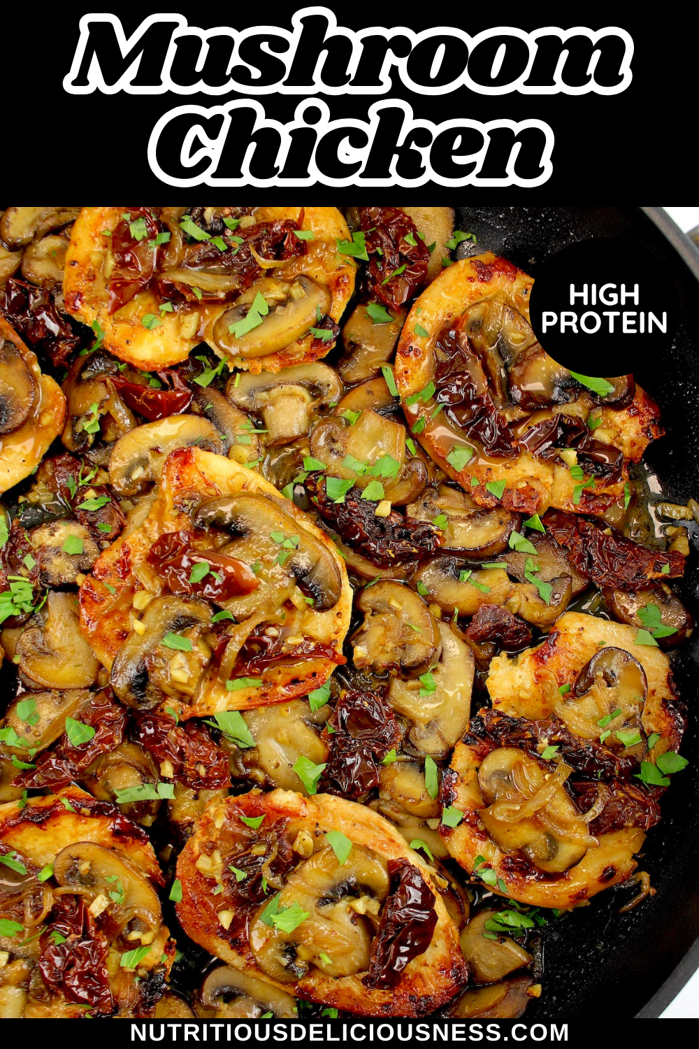 Mushroom Chicken with Sun-Dried Tomatoes pin