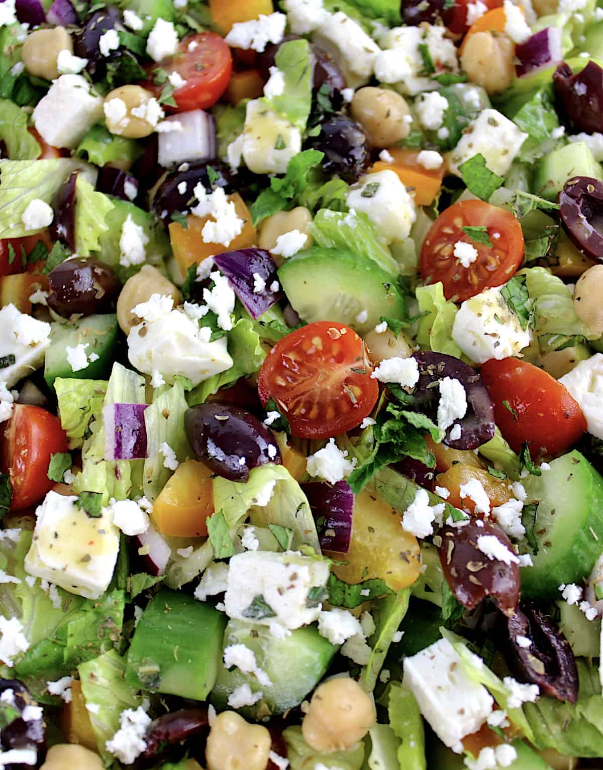 closeup of Mediterranean Chopped Salad