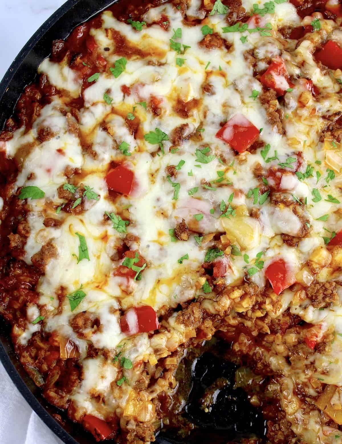 Stuffed Pepper Skillet with piece missing
