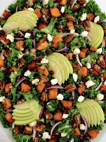 overhead view of Sweet Potato Winter Salad