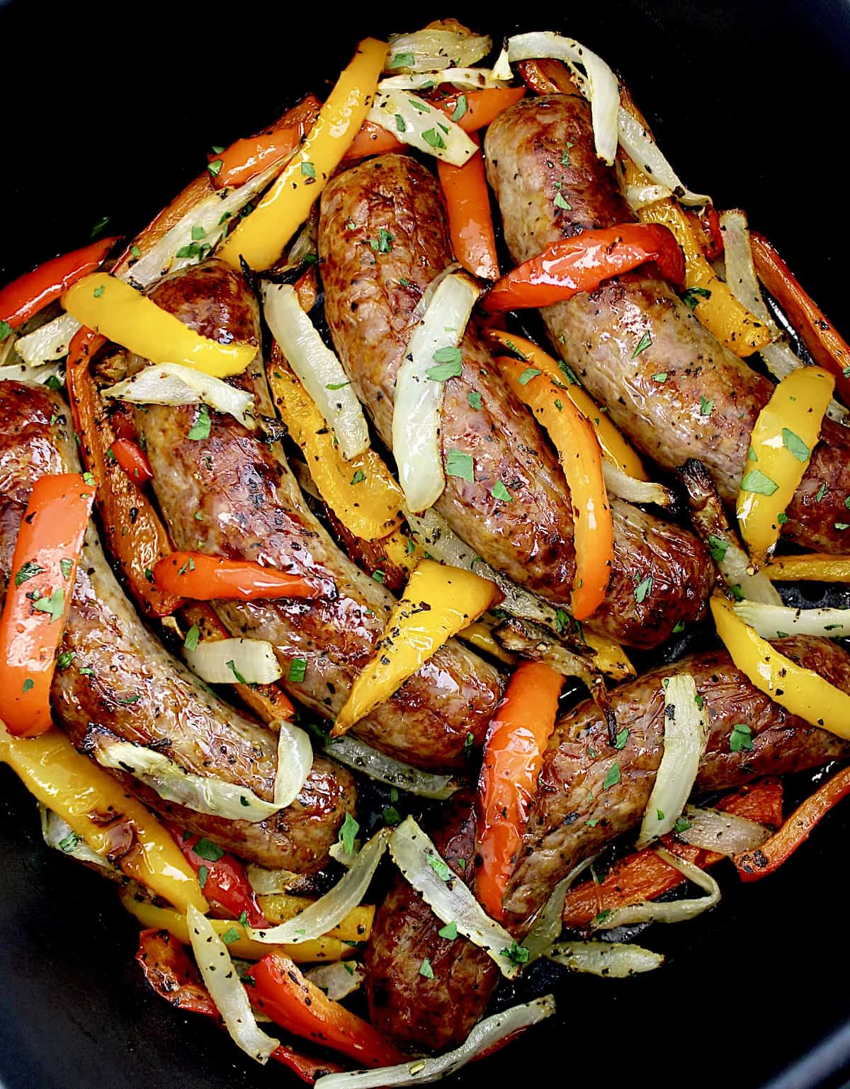 Air Fryer Italian Sausage and Peppers