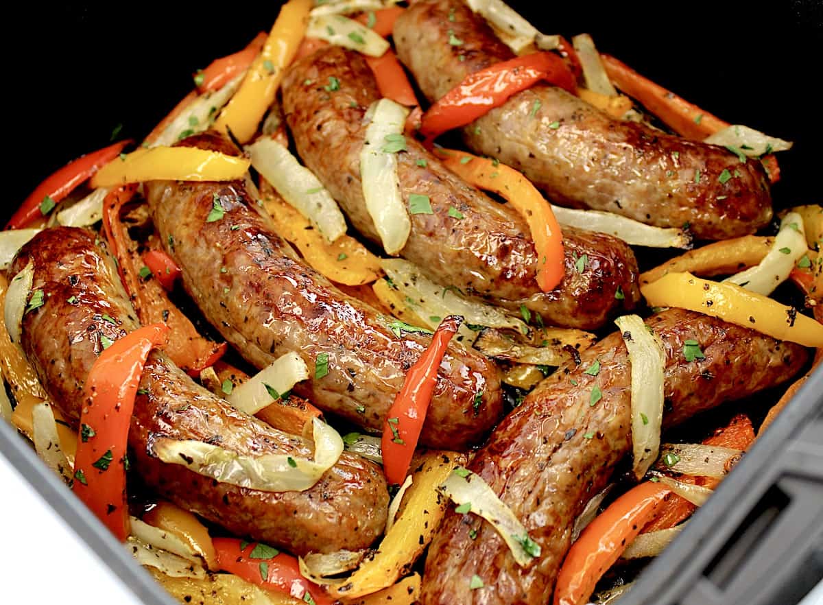 Air Fryer Italian Sausage and Peppers