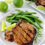 Easy Grilled Pork Chop on white plate