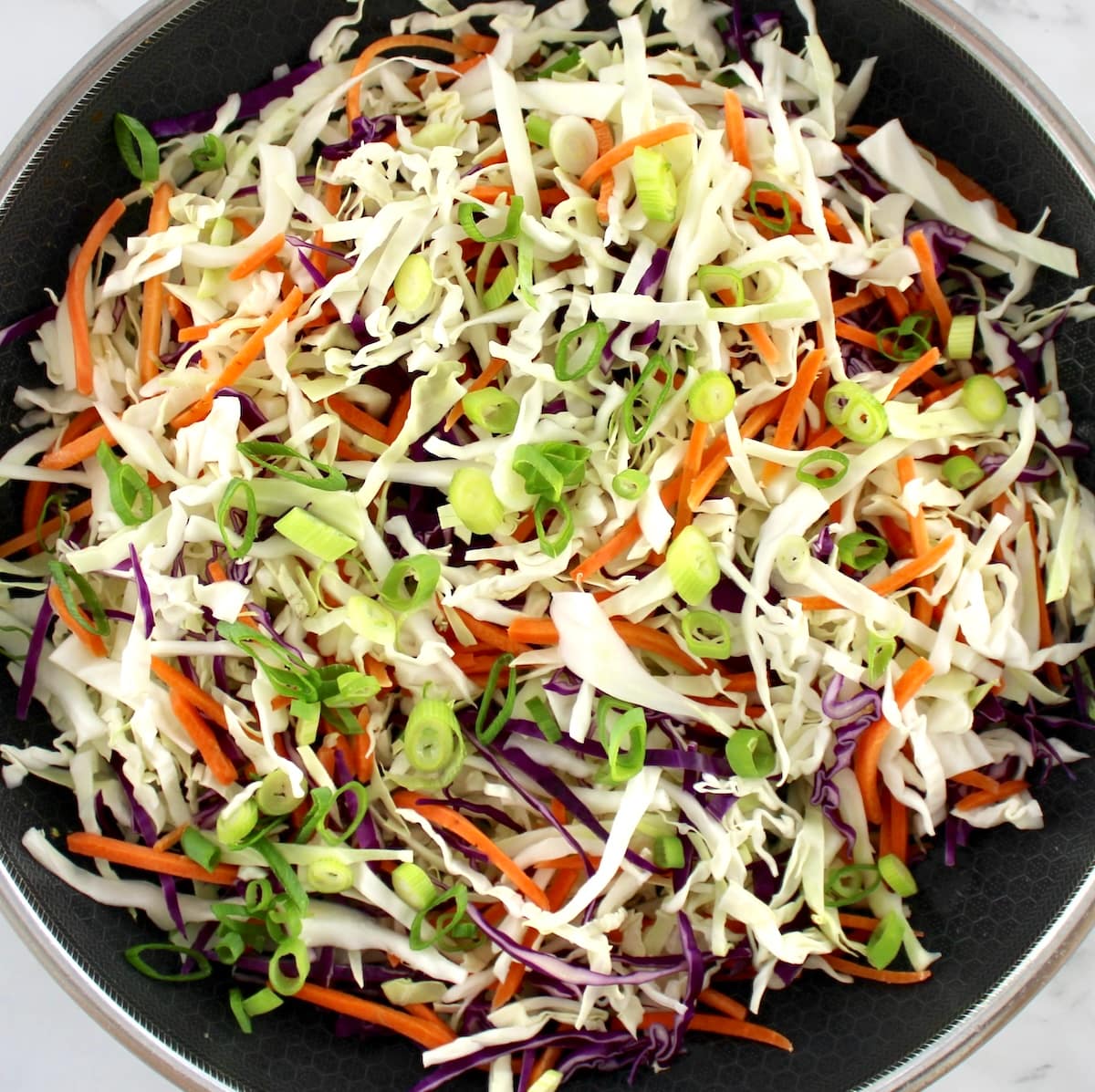 coleslaw mix in skillet