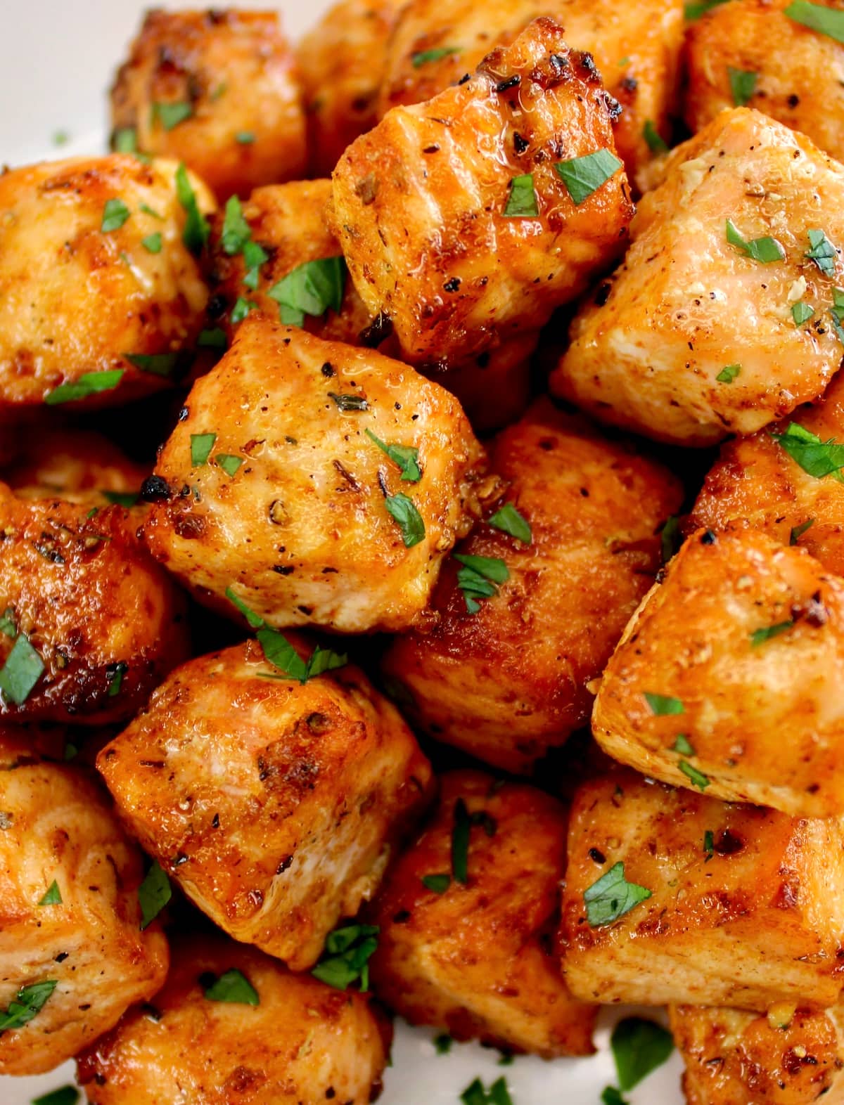 closeup of Cajun Salmon Bites