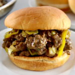 closeup of Mississippi Sloppy Joe on white plate