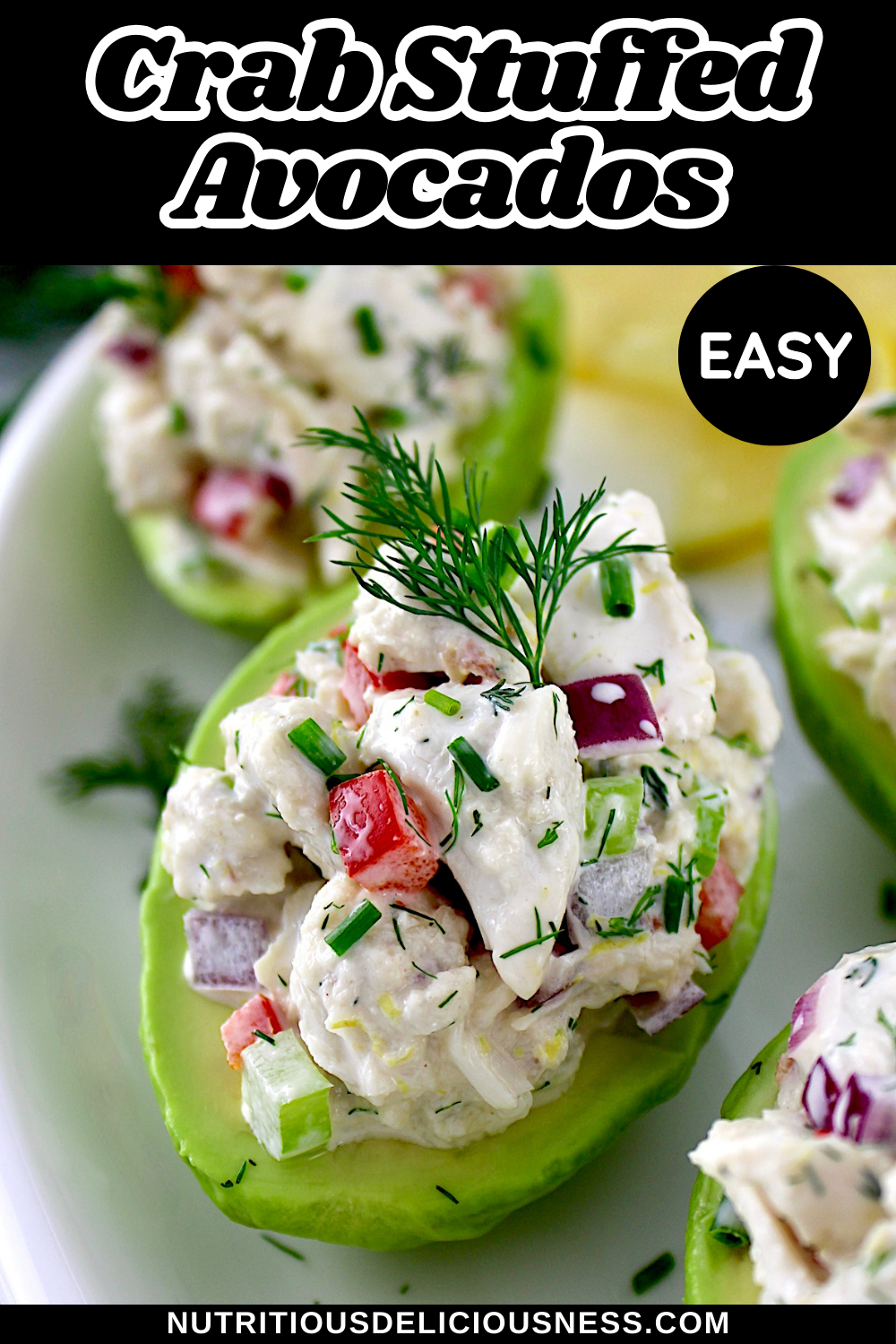 Crab Salad Stuffed Avocados pin