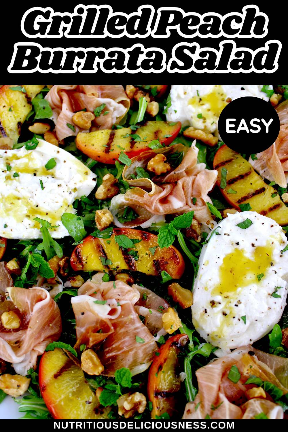 Grilled Peach Burrata Salad pin