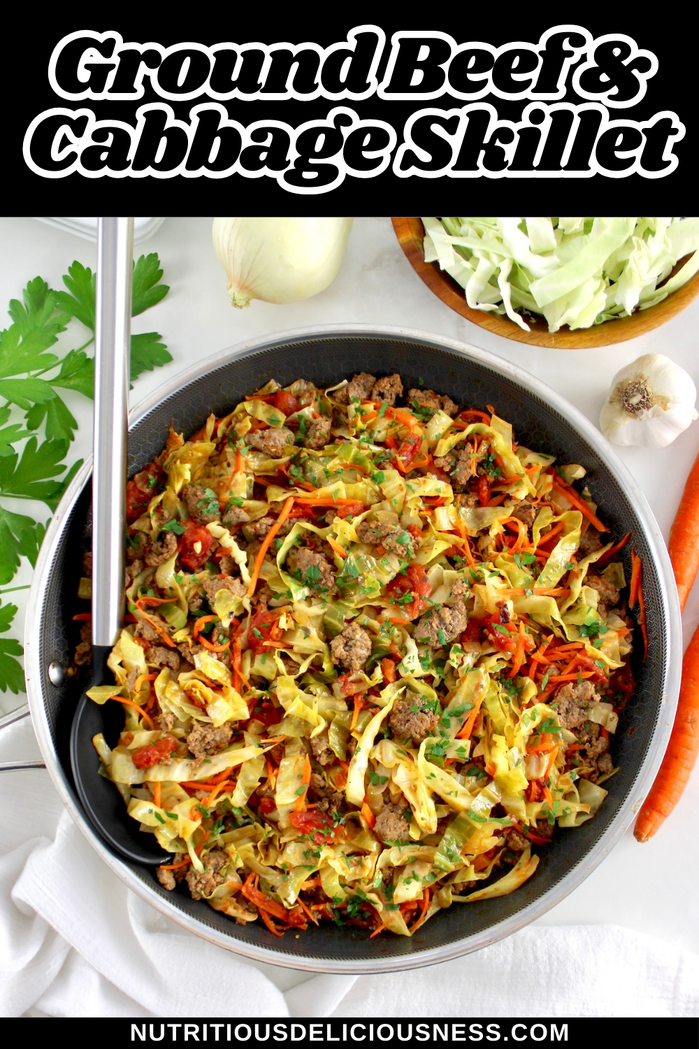 Ground Beef and Cabbage Skillet pin