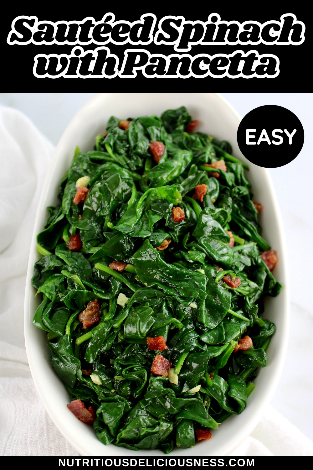 Sautéed Spinach with Pancetta pin