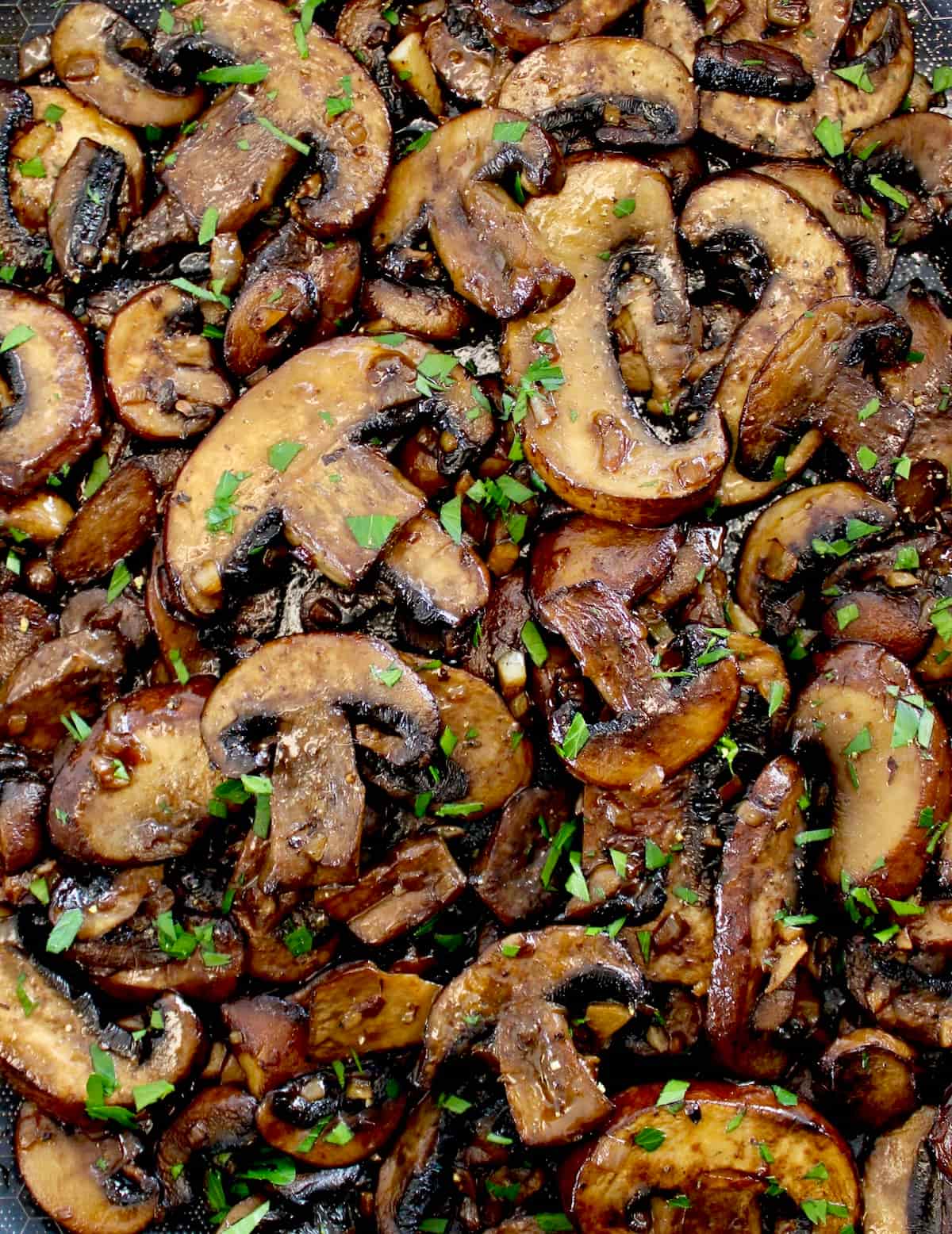 closeup of Sautéed Mushrooms