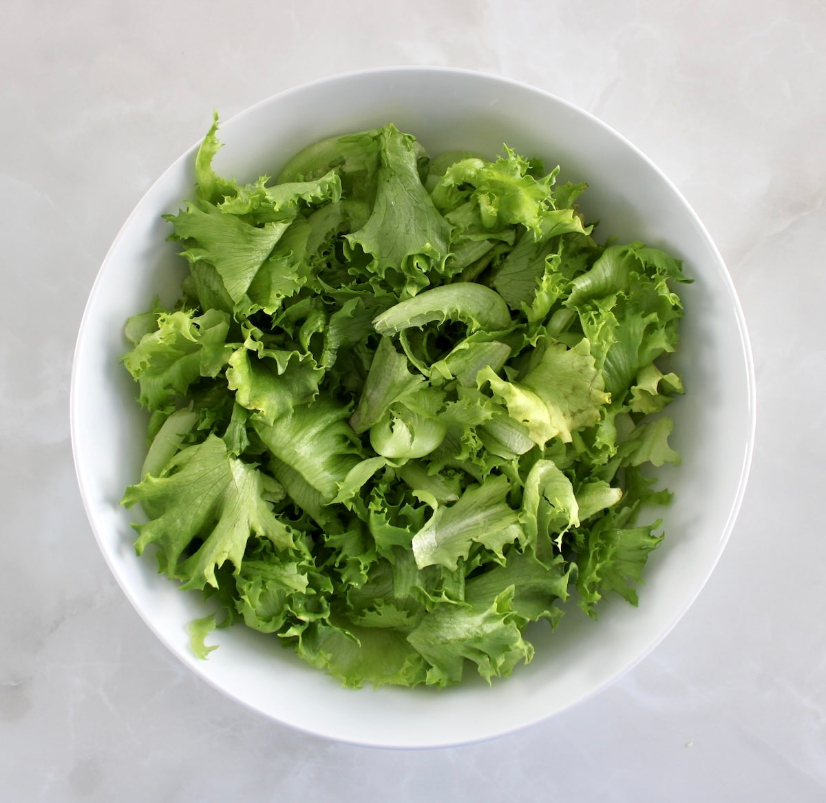 lettuce in white bowl