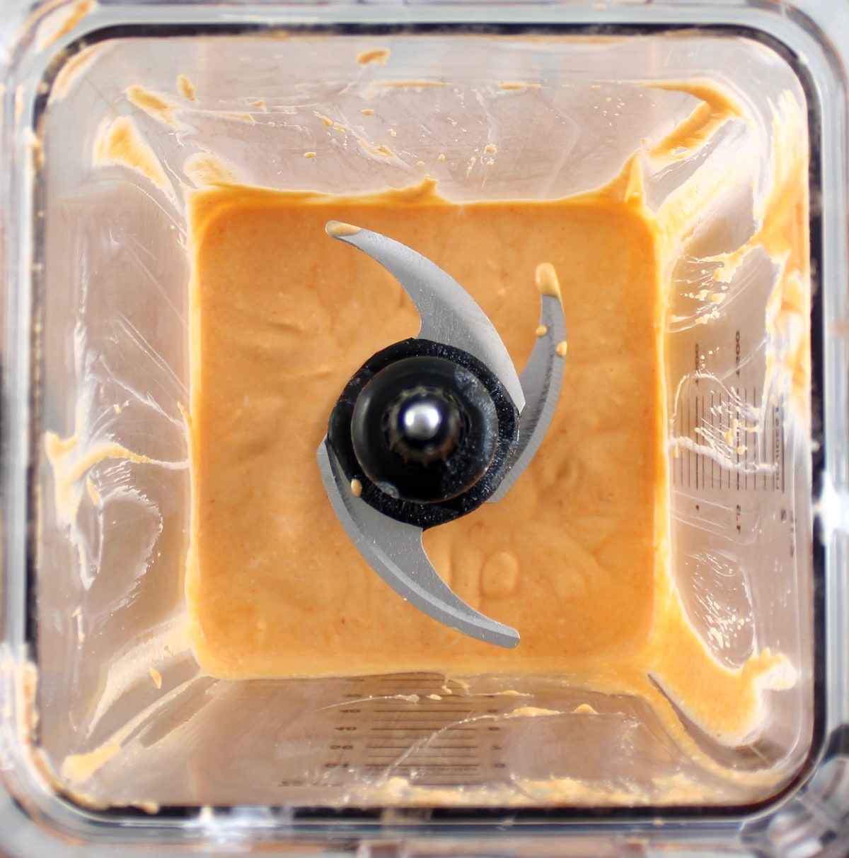 Cottage Cheese Buffalo Chicken Dip sauce in blender
